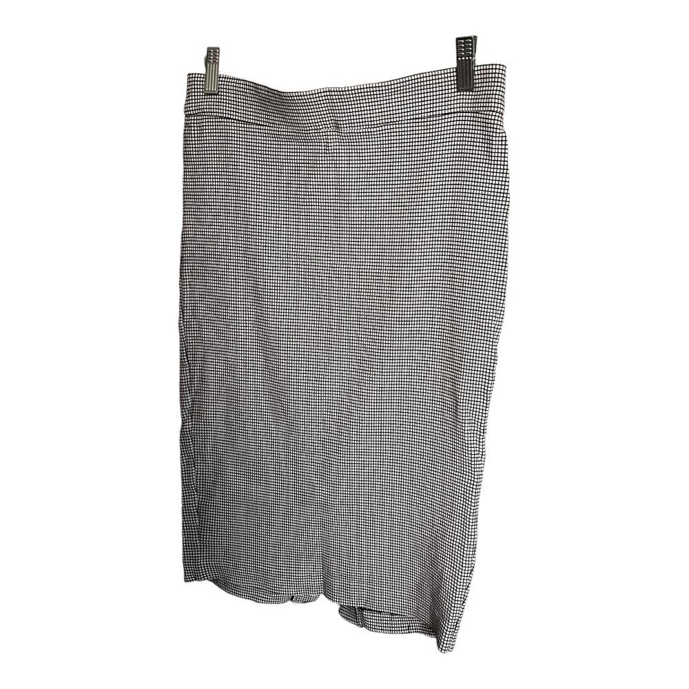 Dalia black white square checker print midi pencil skirt size 4